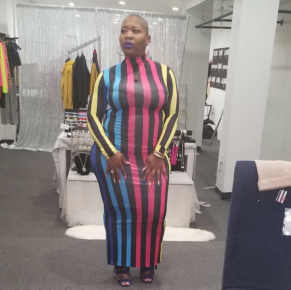 Sexy long multi color maxi dress